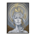 Tableau Goldenrod and girl surrealist