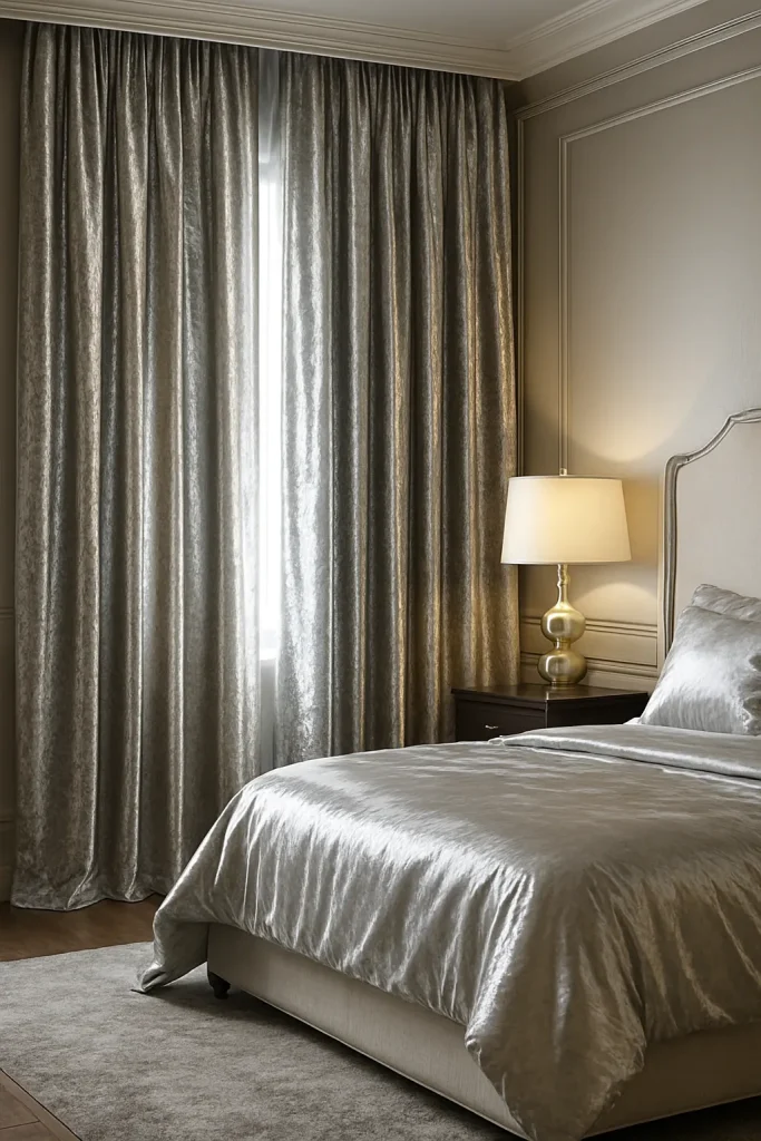 Silver Velvet Curtains